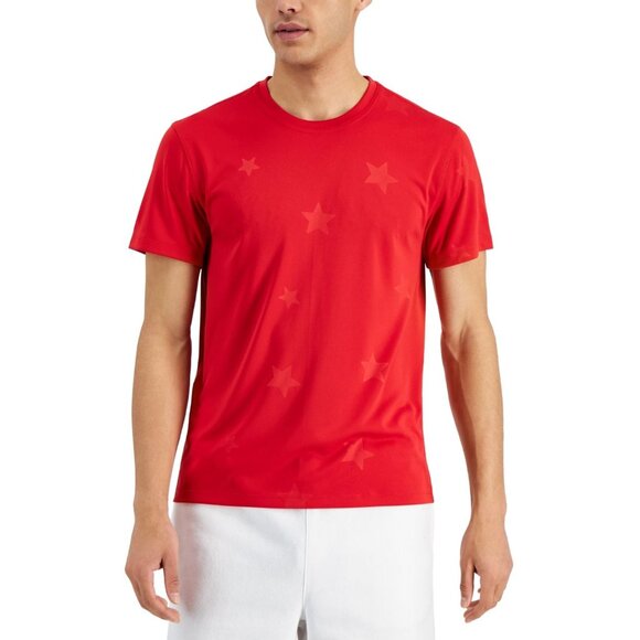 ID Ideology Men's Embossed Star Graphic T-Shirt, Licorice Red, Size XL, NWT - Picture 1 of 5